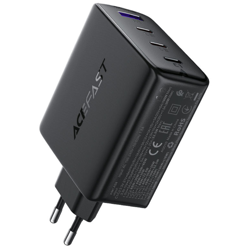 Φορτιστής Ταξιδίου Acefast A94 Fast Charging με 3xUSB-C + 1xUSB-A PD100W GaN Μαύρος Φορτιστής Ταξιδίου Acefast A94 Fast Charging με 3xUSB-C + 1xUSB-A PD100W GaN Μαύρος
