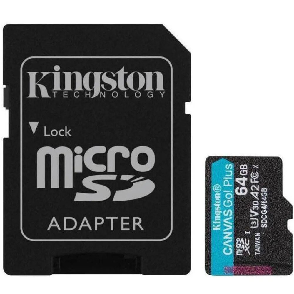 Κάρτα Μνήμης Kingston CanvasGo+ MicroSDXC 64GB Class 10 με SD Αντάπτορα εως 200Mb/s SDCG4/64GB Κάρτα Μνήμης Kingston CanvasGo+ MicroSDXC 64GB Class 10 με SD Αντάπτορα εως 200Mb/s SDCG4/64GB