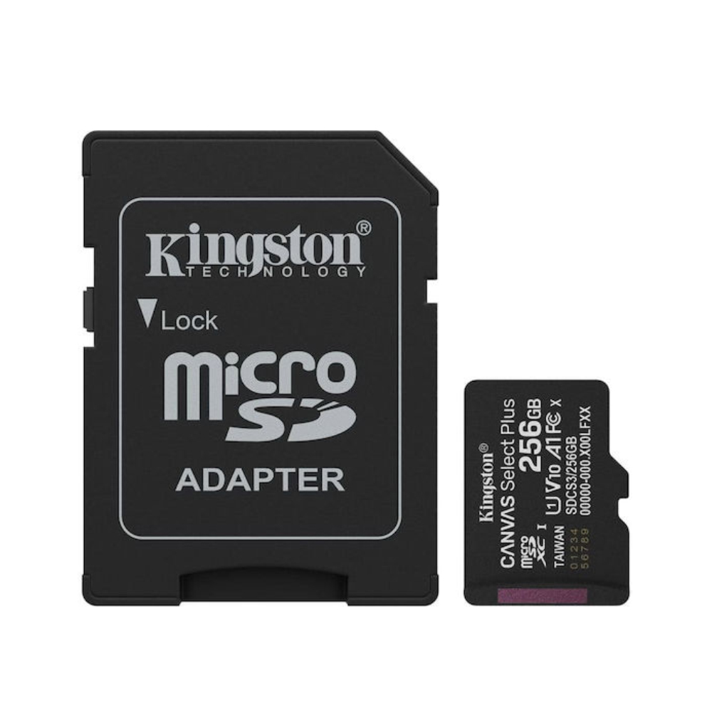 Κάρτα Μνήμης Kingston Canvas Select Plus+ MicroSDXC 256GB Class 10 με SD Adapter έως 150MB/s SDCS3/256GB Κάρτα Μνήμης Kingston Canvas Select Plus+ MicroSDXC 256GB Class 10 με SD Adapter έως 150MB/s SDCS3/256GB