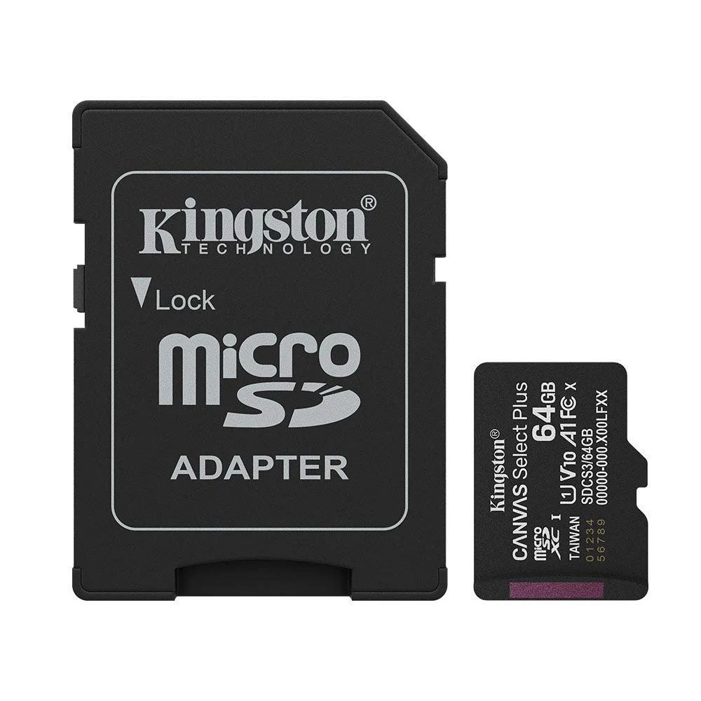 Κάρτα Μνήμης Kingston Canvas Select Plus+ MicroSDXC 64GB Class 10 με SD Adapter έως 100MB/s SDCS3/64GB Κάρτα Μνήμης Kingston Canvas Select Plus+ MicroSDXC 64GB Class 10 με SD Adapter έως 100MB/s SDCS3/64GB