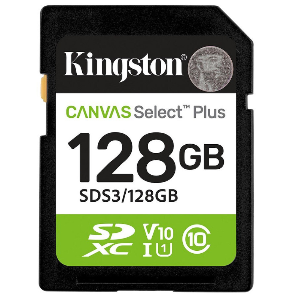 Κάρτα Μνήμης Kingston Canvas Select Plus+ SDXC 128GB Class 10 έως 150MB/s SDS3/128GB Κάρτα Μνήμης Kingston Canvas Select Plus+ SDXC 128GB Class 10 έως 150MB/s SDS3/128GB