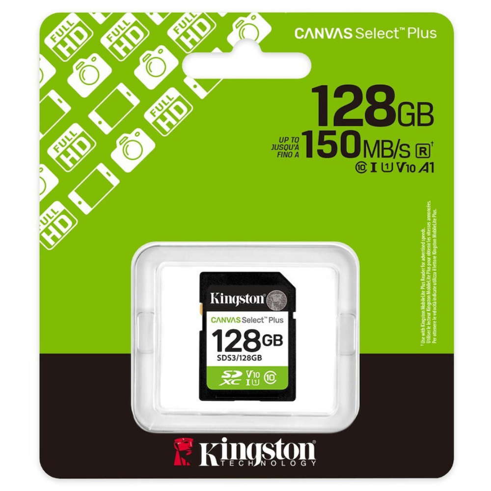 Κάρτα Μνήμης Kingston Canvas Select Plus+ SDXC 128GB Class 10 έως 150MB/s SDS3/128GB Κάρτα Μνήμης Kingston Canvas Select Plus+ SDXC 128GB Class 10 έως 150MB/s SDS3/128GB