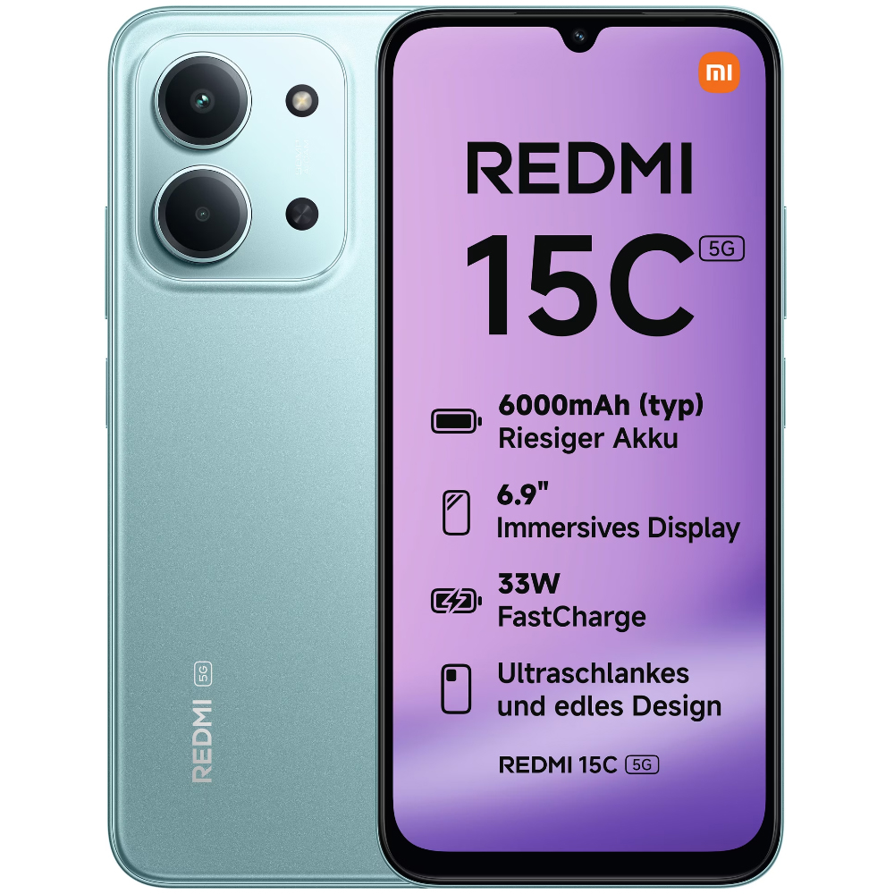 Xiaomi Redmi 15C 5G Dual Sim 6.9" 4GB/128GB NFC IP64 Mint Green Xiaomi Redmi 15C 5G Dual Sim 6.9" 4GB/128GB NFC IP64 Mint Green