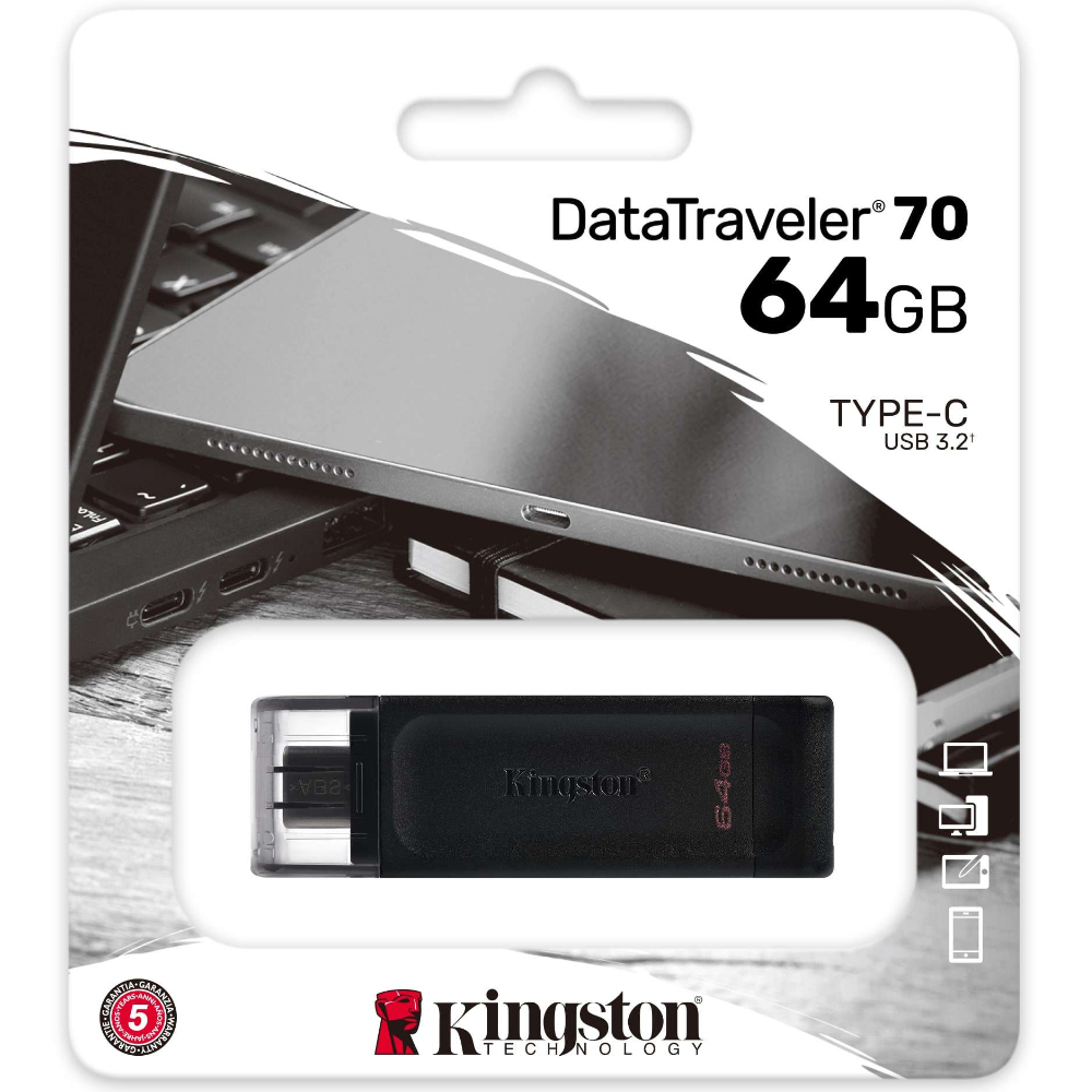 USB 3.2 Kingston Flash Drive 64GB USB-C DT70/64GB USB 3.2 Kingston Flash Drive 64GB USB-C DT70/64GB
