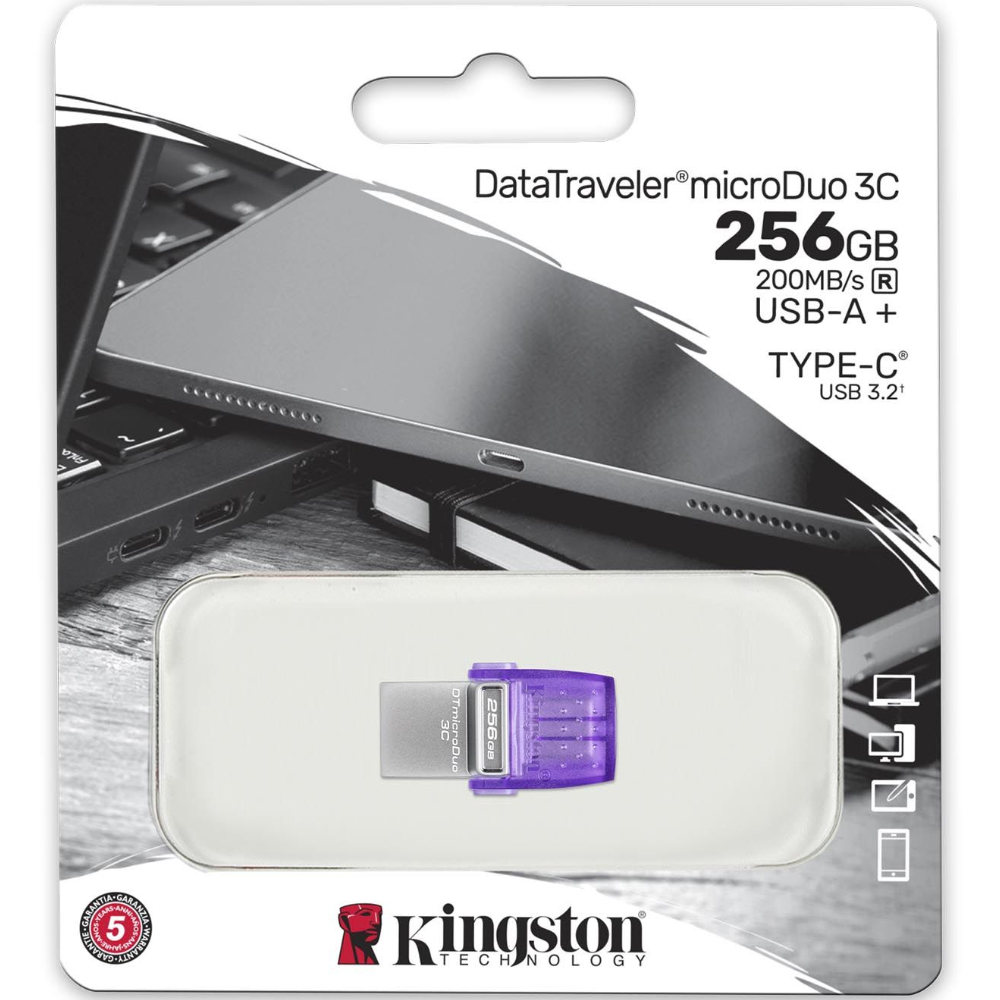 USB Kingston Data Traveller MicroDuo 3C USB-A + USB-C 3.2 256GB DTDUO3CG3/256GB USB Kingston Data Traveller MicroDuo 3C USB-A + USB-C 3.2 256GB DTDUO3CG3/256GB