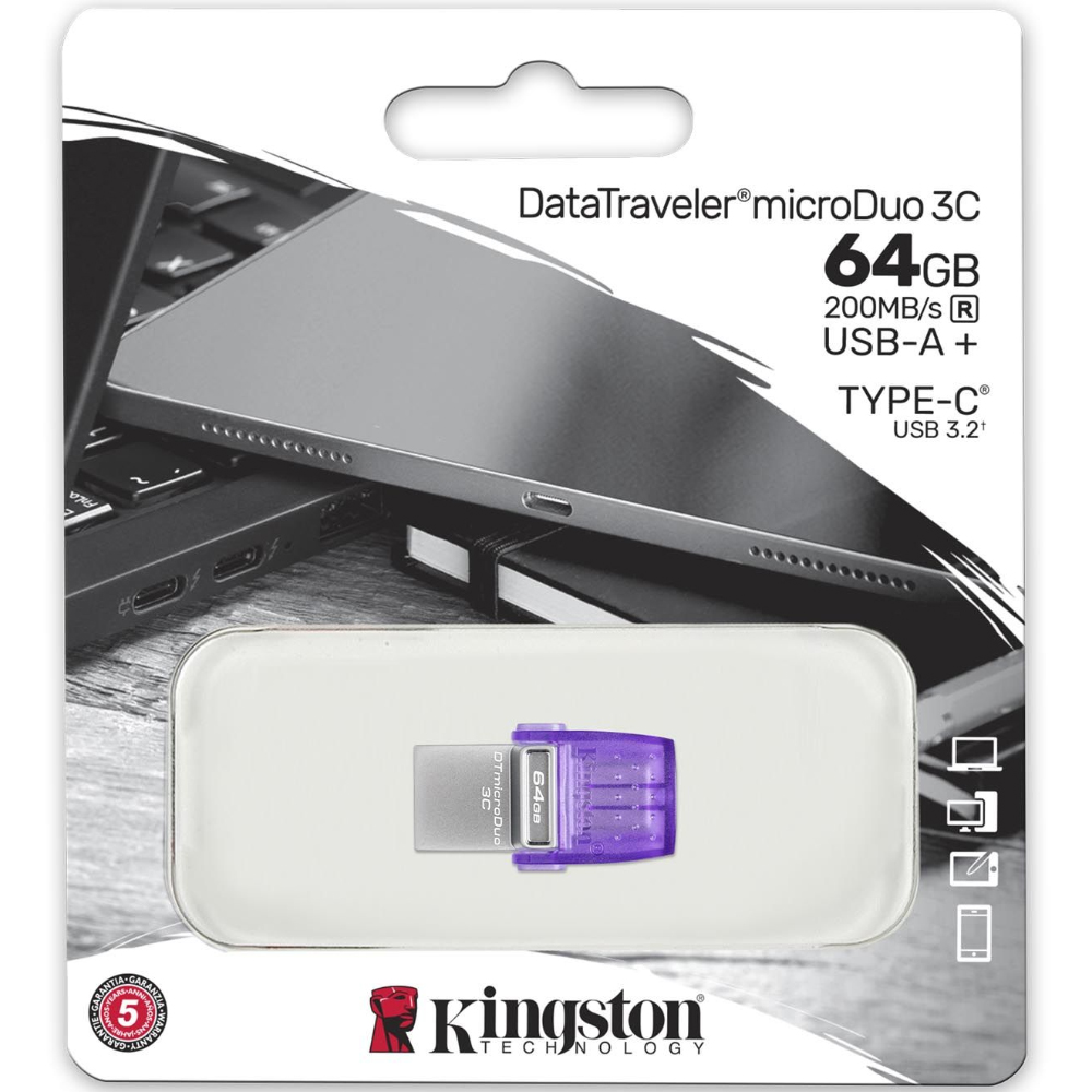 USB Kingston Data Traveller MicroDuo 3C USB-A + USB-C 3.2 64GB DTDUO3CG3/64GB USB Kingston Data Traveller MicroDuo 3C USB-A + USB-C 3.2 64GB DTDUO3CG3/64GB