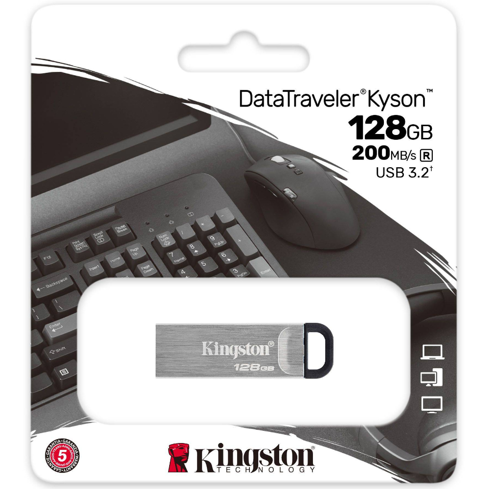 USB Kingston Data Traveller Kyson 3.2 Gen.1 128GB με Μεταλλικό Κέλυφος DTKN/128GB USB Kingston Data Traveller Kyson 3.2 Gen.1 128GB με Μεταλλικό Κέλυφος DTKN/128GB