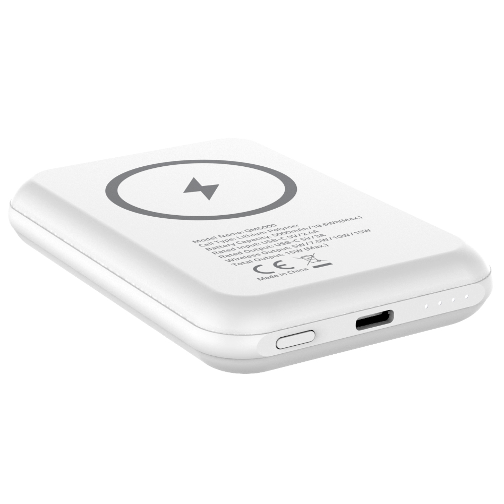 Power Bank Energizer QM5000 5000mAh 15W Fast Charge με 1xUSB-C Ασύρματη Φόρτιση 15W και LED Ένδειξη Μπαταρίας Λευκό Power Bank Energizer QM5000 5000mAh 15W Fast Charge με 1xUSB-C Ασύρματη Φόρτιση 15W και LED Ένδειξη Μπαταρίας Λευκό