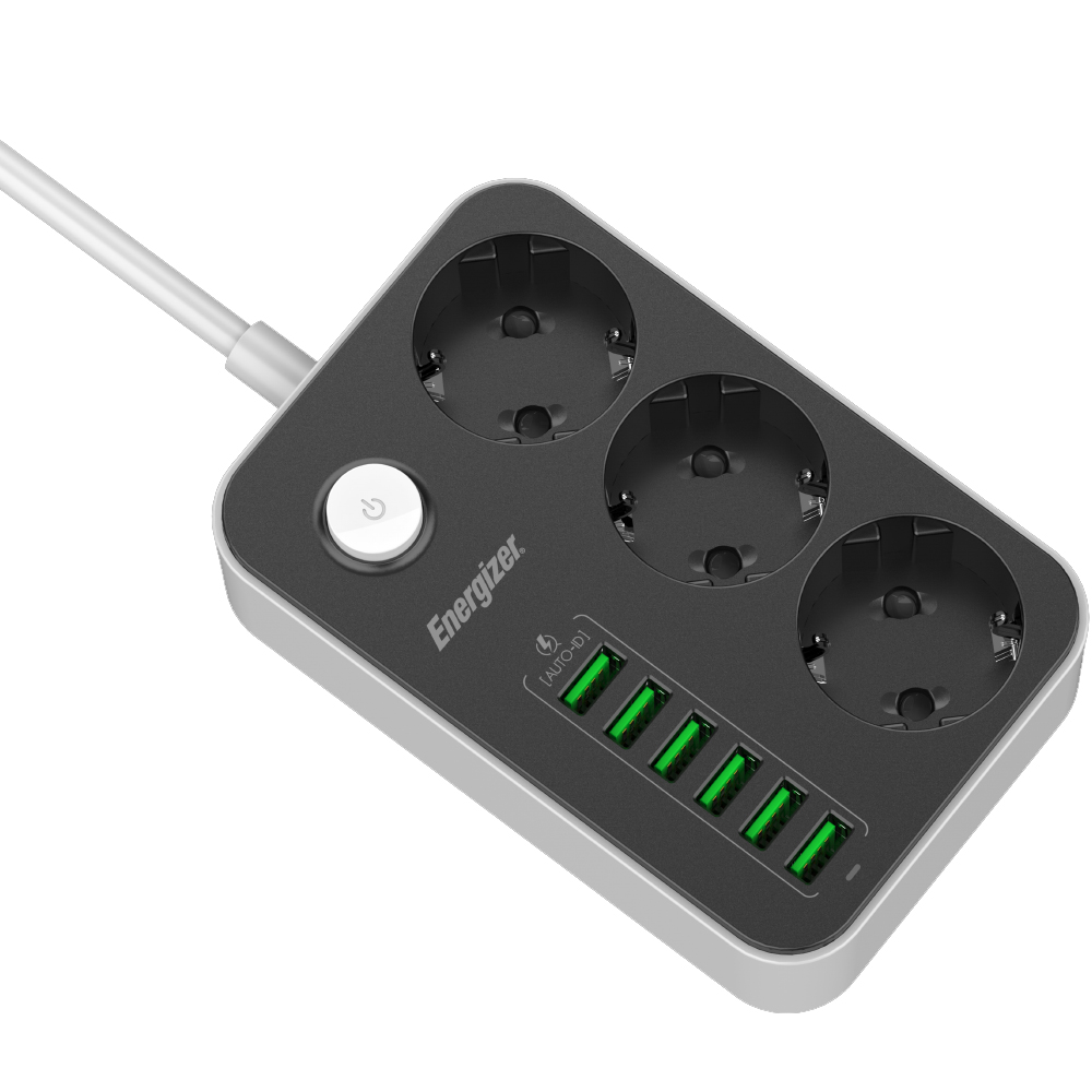Επιτραπέζιος Φορτιστής Energizer EPB2500W01EU 2500W 10A Max με 3xΣούκο + 6xUSB-A 17W, Διακόπτη Ασφαλείας On/Off με Καλώδιο 2m Μαύρος Επιτραπέζιος Φορτιστής Energizer EPB2500W01EU 2500W 10A Max με 3xΣούκο + 6xUSB-A 17W, Διακόπτη Ασφαλείας On/Off με Καλώδιο 2m Μαύρος