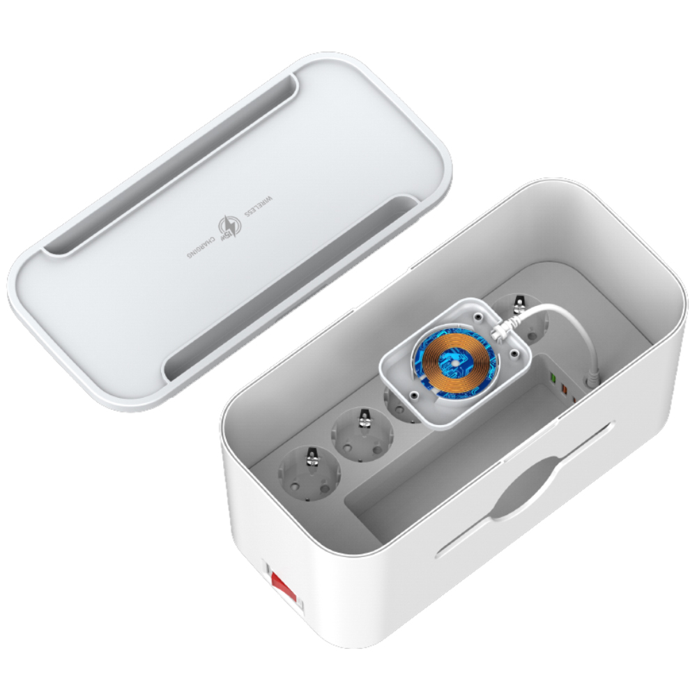 Επιτραπέζιος Φορτιστής Box Energizer EPB2500W03EU 2500W 10A Max με 5xΣούκο + 1xUSB-C PD20W + 2xUSB-A 18W QC3.0 / 2.4A, Ασύρματη Φόρτιση 15W, Διακόπτη Ασφαλείας On/Off Καλώδιο 2m Λευκός Επιτραπέζιος Φορτιστής Box Energizer EPB2500W03EU 2500W 10A Max με 5xΣούκο + 1xUSB-C PD20W + 2xUSB-A 18W QC3.0 / 2.4A, Ασύρματη Φόρτιση 15W, Διακόπτη Ασφαλείας On/Off Καλώδιο 2m Λευκός