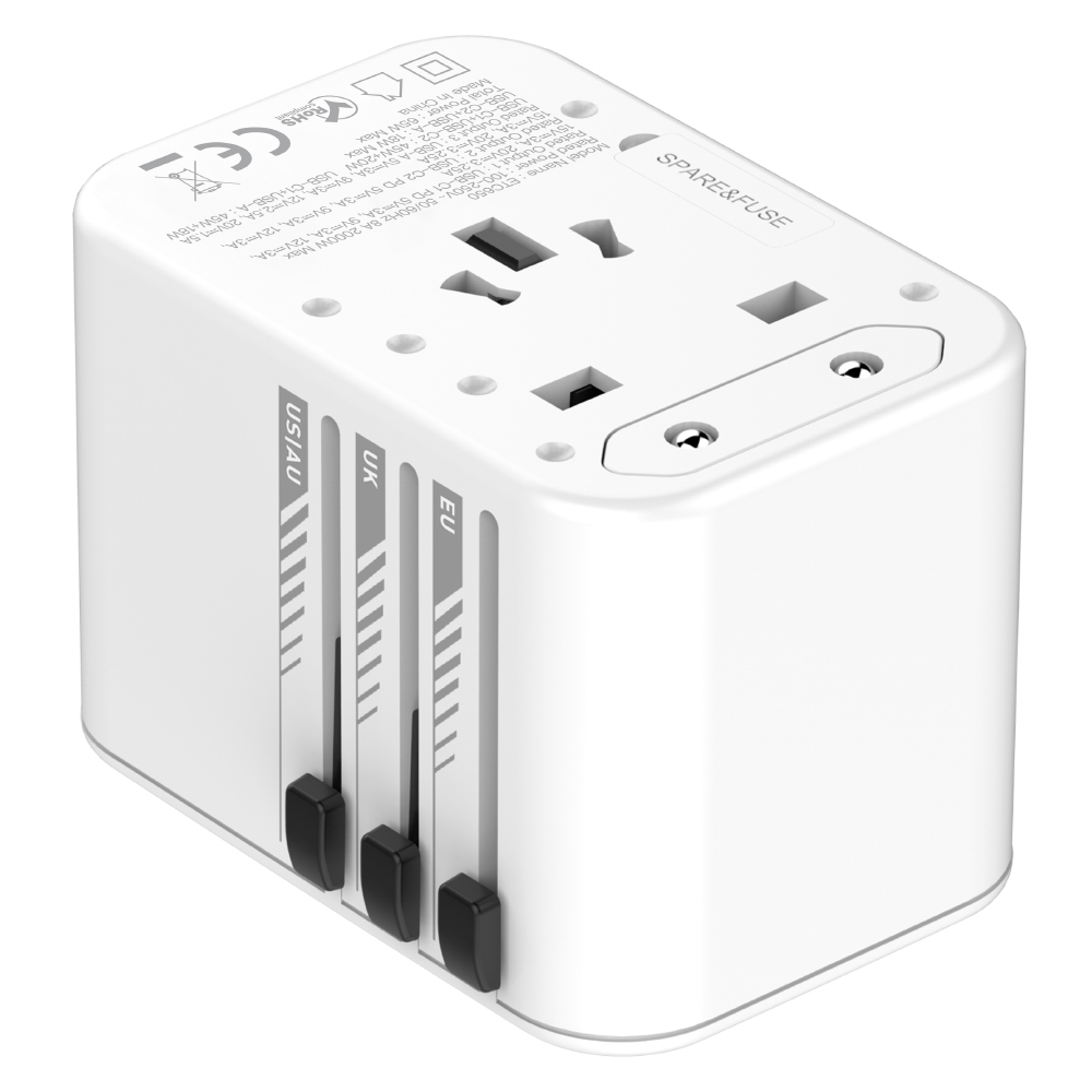 Παγκόσμιος Φορτιστής Ταξιδίου Energizer ETC200 US/AU UK EU με 1xUSB-A 18W και 2xUSB-C 20W/12W Λευκός Παγκόσμιος Φορτιστής Ταξιδίου Energizer ETC200 US/AU UK EU με 1xUSB-A 18W και 2xUSB-C 20W/12W Λευκός