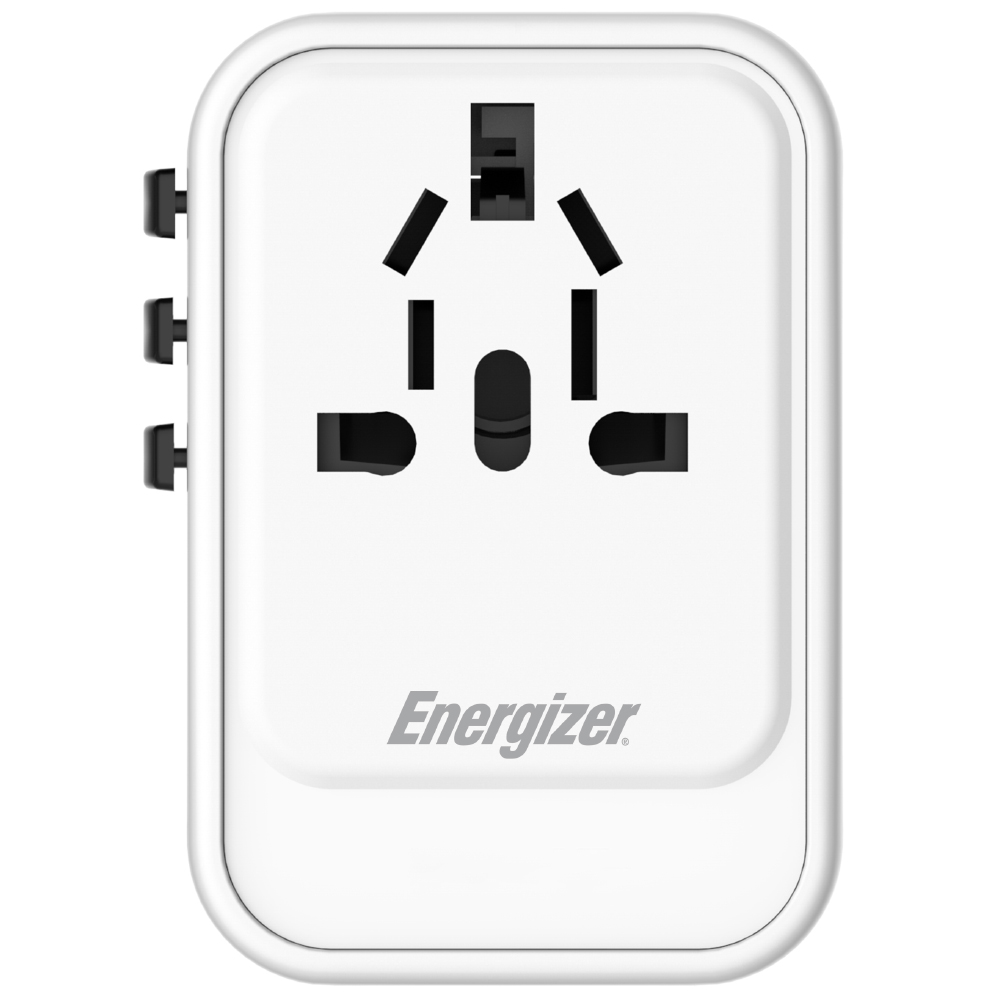 Παγκόσμιος Φορτιστής Ταξιδίου Energizer ETC450 US/AU UK EU με 1xUSB-A 30W και 2xUSB-C 45W/12W GaN Λευκός Παγκόσμιος Φορτιστής Ταξιδίου Energizer ETC450 US/AU UK EU με 1xUSB-A 30W και 2xUSB-C 45W/12W GaN Λευκός