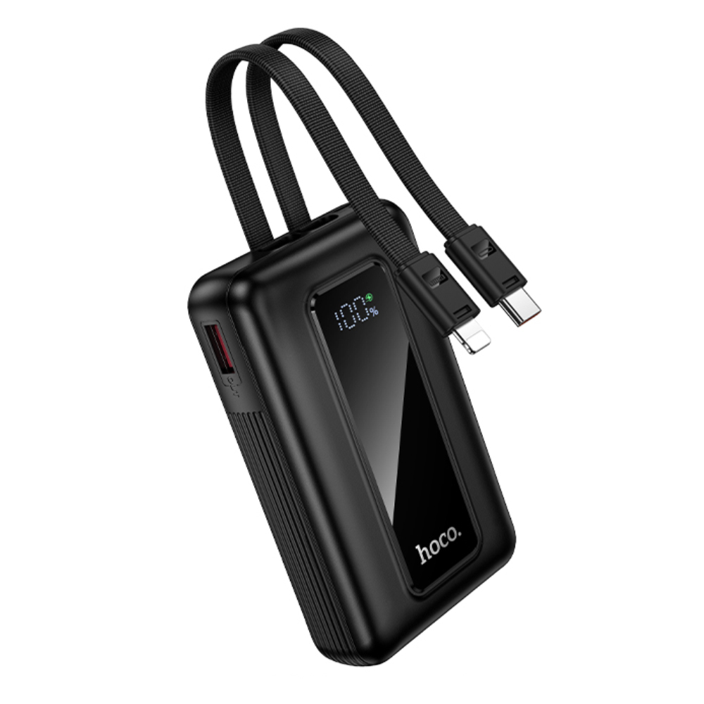 Power Bank Hoco J162 Full Power 10000mAh PD20W+22.5W QC με Θύρες USB+USB-C Ενσωματωμένα Καλώδια USB+Lighting και LED Ένδειξη Μπαταρίας Μαύρο Power Bank Hoco J162 Full Power 10000mAh PD20W+22.5W QC με Θύρες USB+USB-C Ενσωματωμένα Καλώδια USB+Lighting και LED Ένδειξη Μπαταρίας Μαύρο