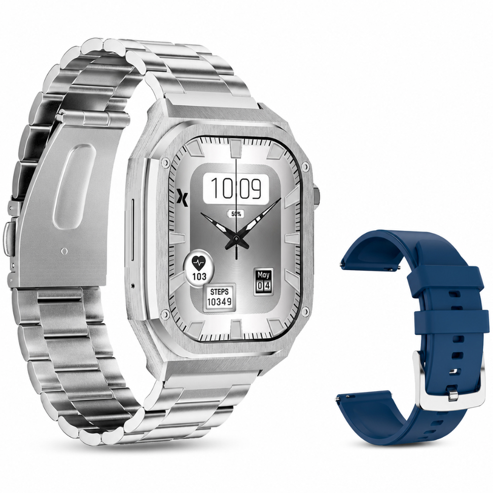 Smartwatch Maxcom FW65 Iron S 1.95” Amoled IP68 400mAh με Έξτρα Λουράκι Ασημί Smartwatch Maxcom FW65 Iron S 1.95” Amoled IP68 400mAh με Έξτρα Λουράκι Ασημί