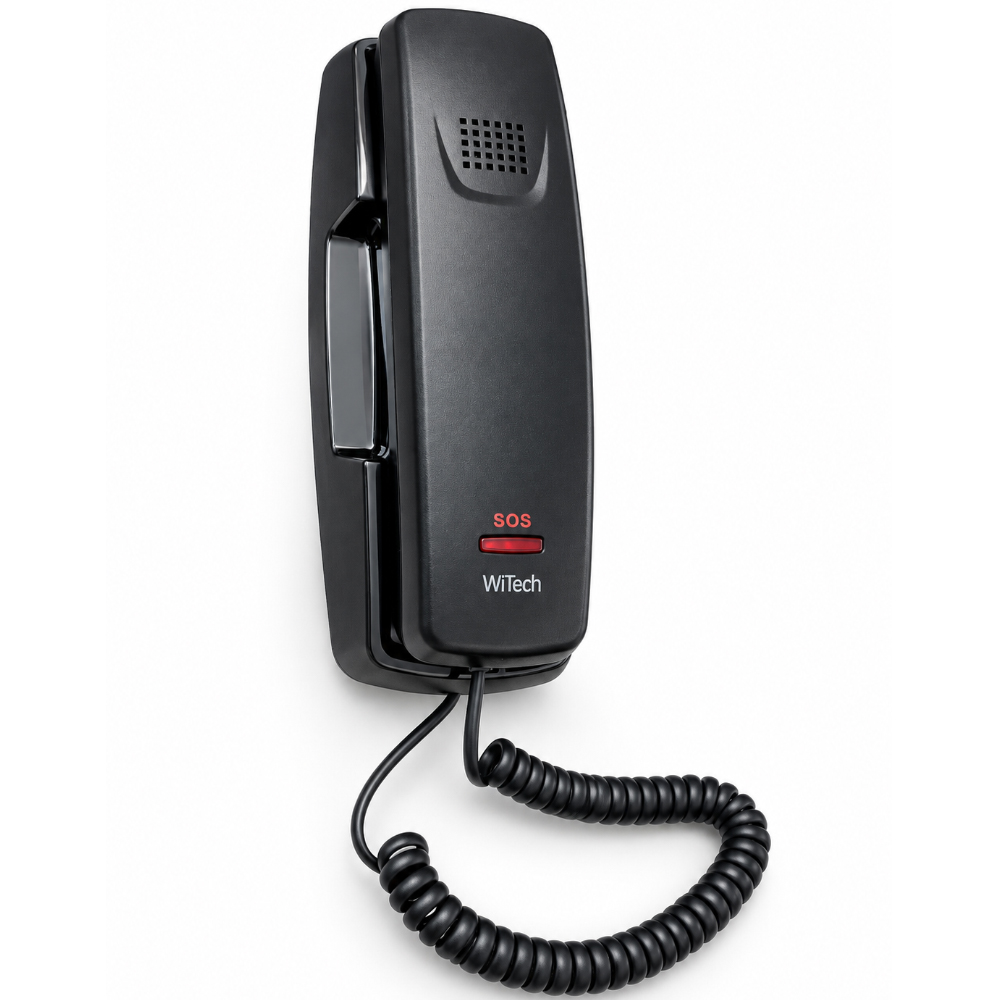 Σταθερό Ψηφιακό Τηλέφωνο WiTech WT-5001BLK Μαύρο με πλήκτρο SOS και 10 Μνήμες Σταθερό Ψηφιακό Τηλέφωνο WiTech WT-5001BLK Μαύρο με πλήκτρο SOS και 10 Μνήμες