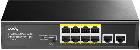 Cudy GS1010P – Unmanaged PoE+ Gigabit Switch με 8x PoE θύρες και 2 uplink