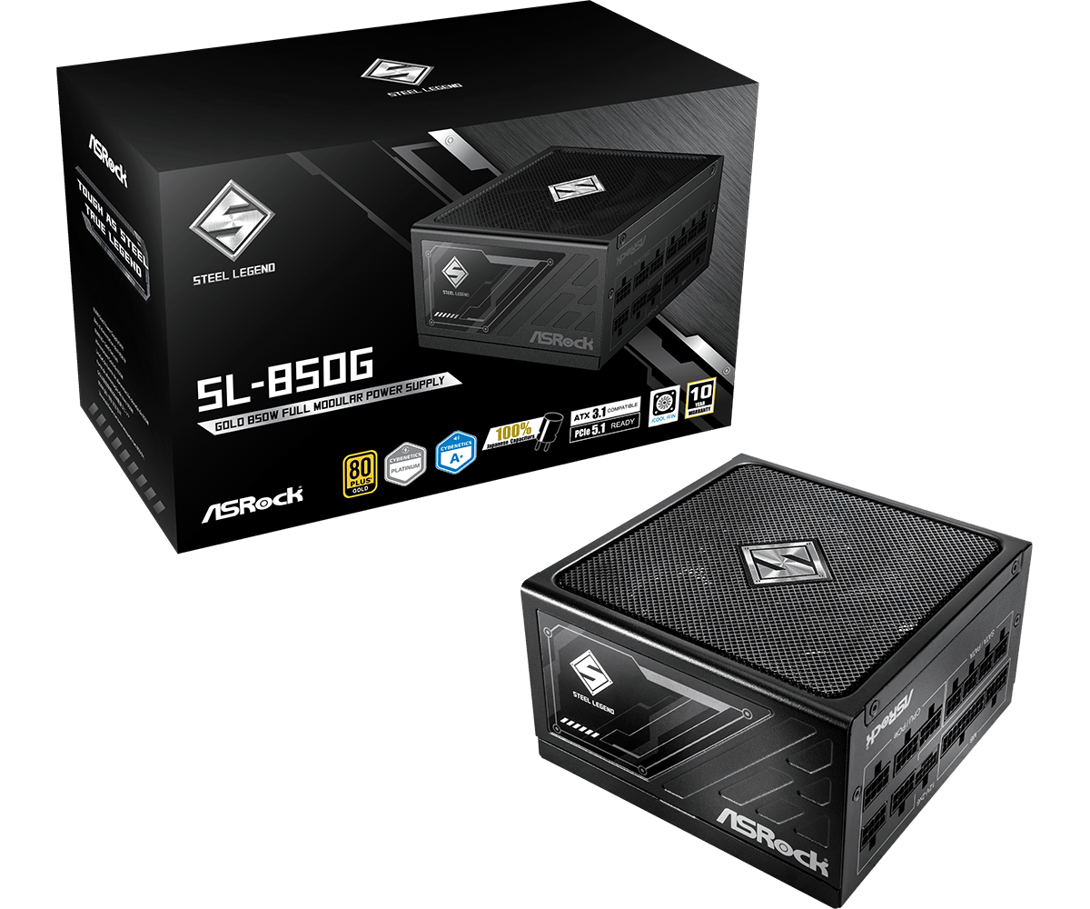 ASRock Steel Legend SL-850G 850W Μαύρο Τροφοδοτικό Υπολογιστή Full Modular 80 Plus Gold