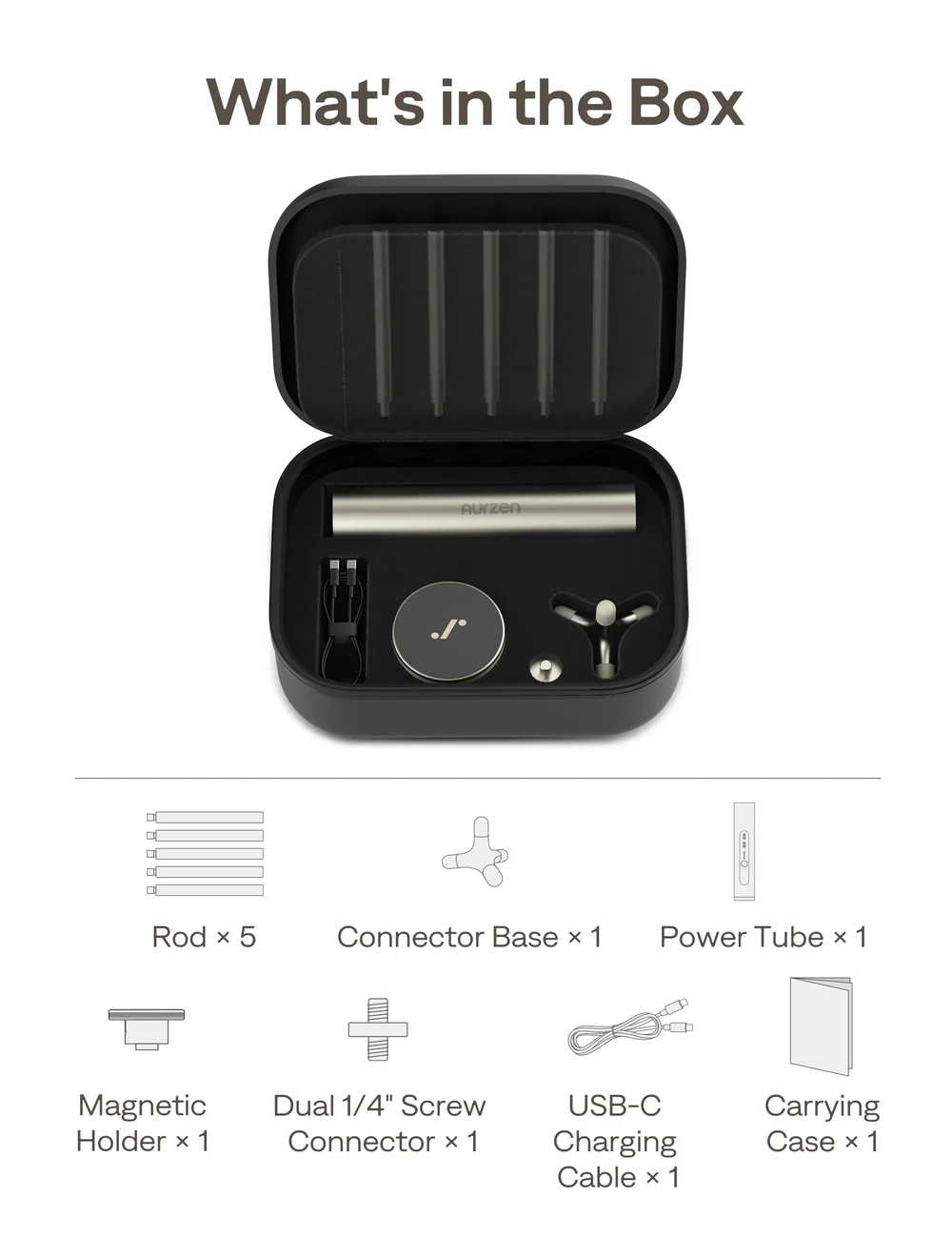 Aurzen PowerPlay 3-in-1 Projector Stand with 10000mAh Power Bank & Carry Case
