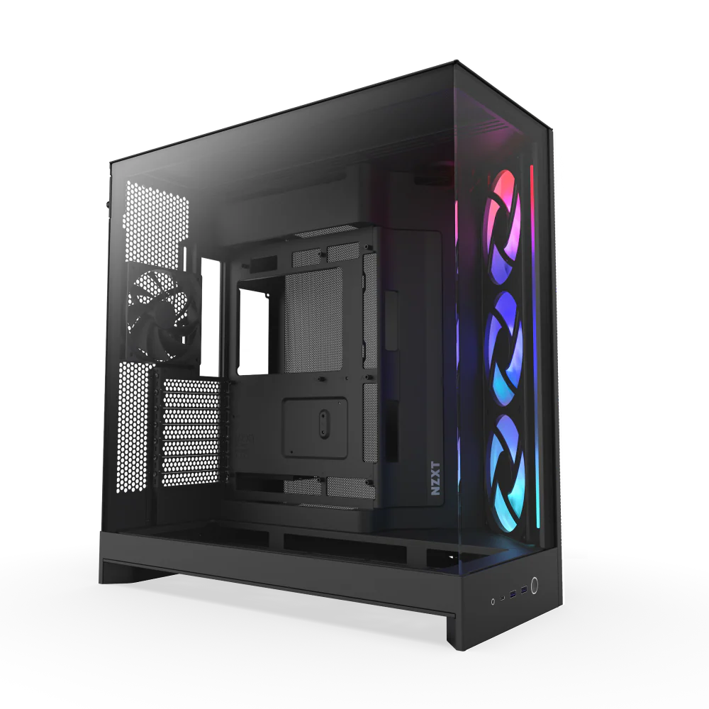 NZXT H9 Flow RGB Large Dual-Chamber Mid-Tower ATX Airflow Case Black