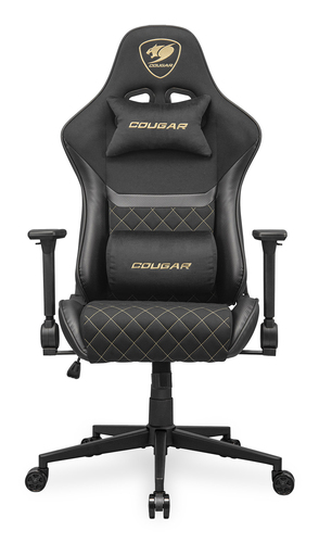 COUGAR Armor One V2 Gold F Gaming Chair, PVC/Fabric, Black
