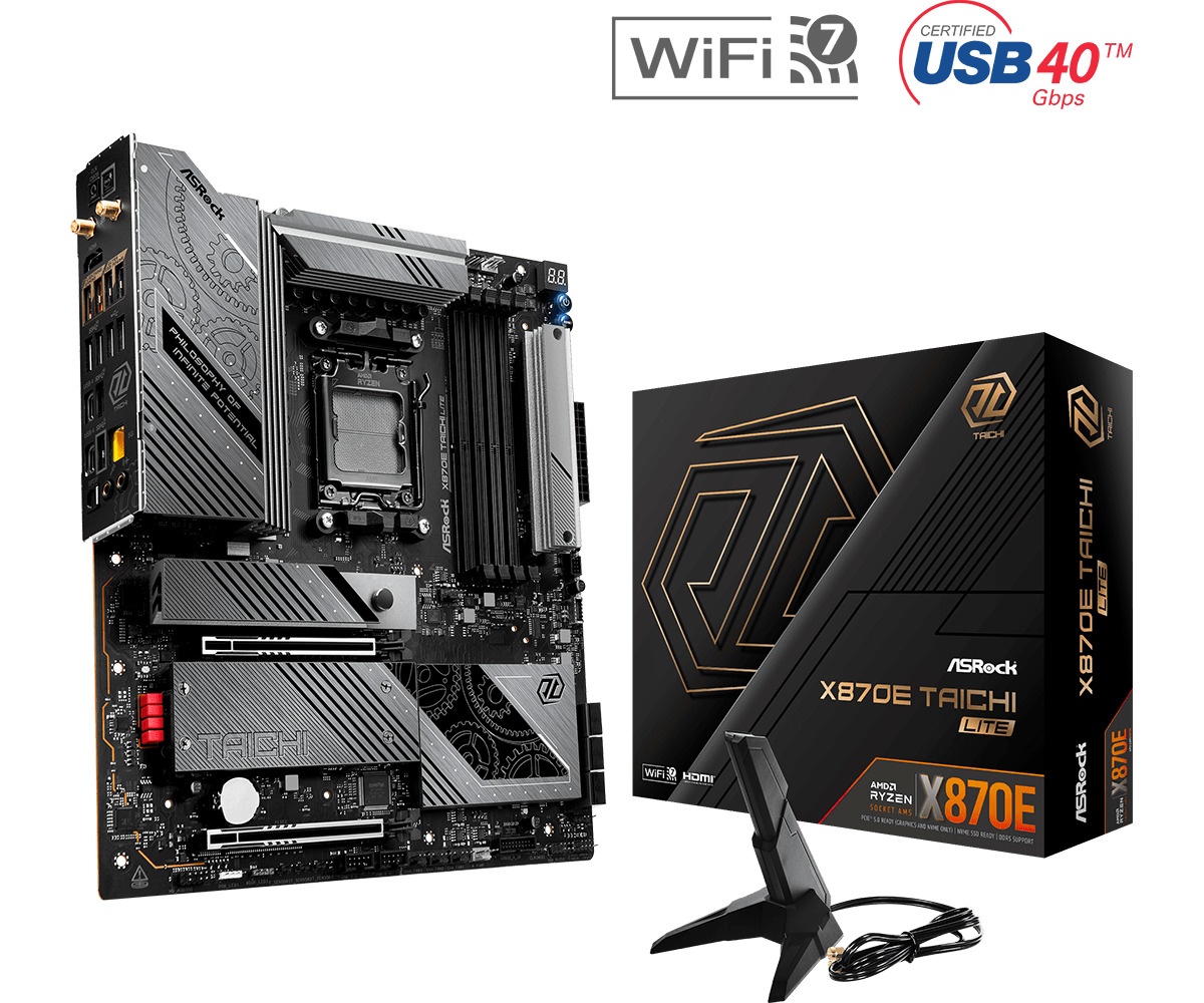 ASRock X870E Taichi Lite Wi-Fi Motherboard Extended ATX with AMD AM5 Socket