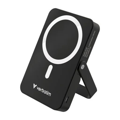 Verbatim Charge 'n' Go Magnetic Wireless Power Bank Stand 10000 mAh Black
