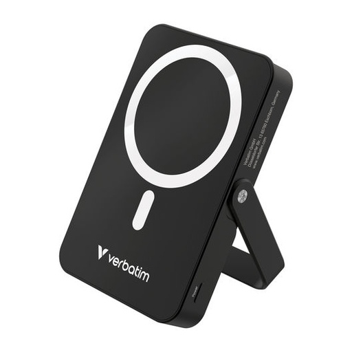 Verbatim Charge 'n' Go Magnetic Wireless Power Bank Stand 10000 mAh Black