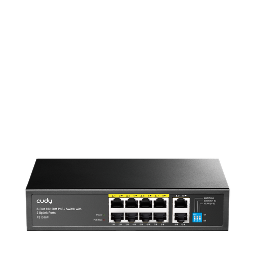 Cudy FS1010P v3 – Unmanaged PoE+ Switch με 8x PoE θύρες και 2 uplink