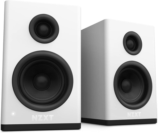 NZXT Relay PC Gaming Desktop Speakers White