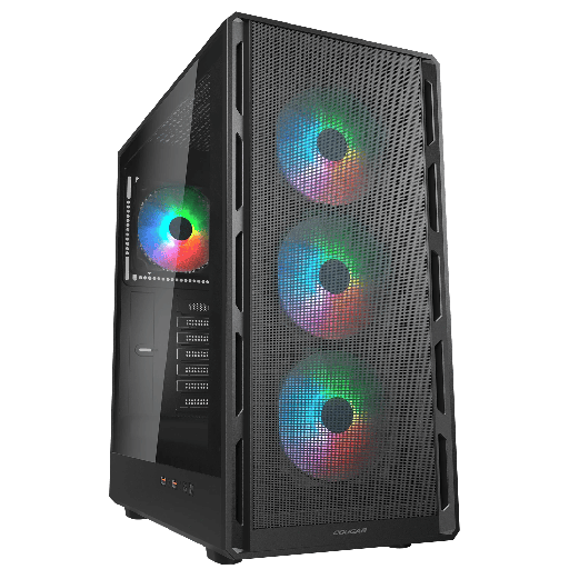 Cougar Airface Pure RGB Mid Tower Κουτί Υπολογιστή με Tempered Glass και 4x120mm RGB Fans Μαύρο
