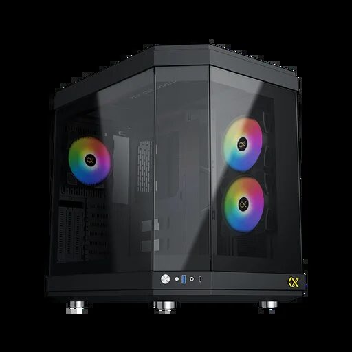 Xigmatek Cubi Black , 6x προ-εγκατεστημένα RGB FANS , Full Tempered glass