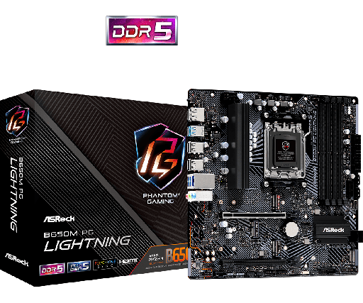 ASRock B650M PG Lightning Motherboard Micro ATX με AMD AM5 Socket