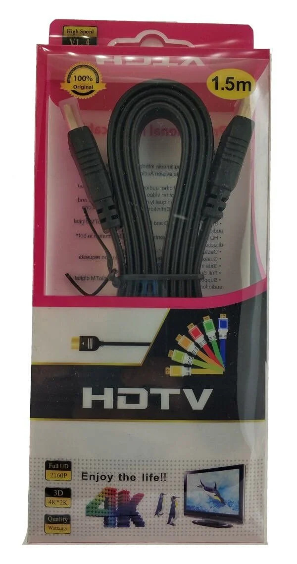 Καλώδιο HDMI V1.4 1.5m με επιχρυσωμένες επαφές Καλώδιο HDMI V1.4 1.5m με επιχρυσωμένες επαφές