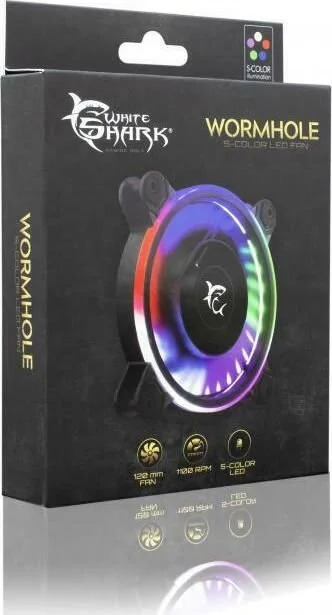 White Shark Fan Wormhole 120mm Case Fan 25CFM White Shark Fan Wormhole 120mm Case Fan 25CFM