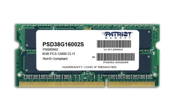 RAM DDR3 UDIMM Laptop Patriot 8GB 1600MHz