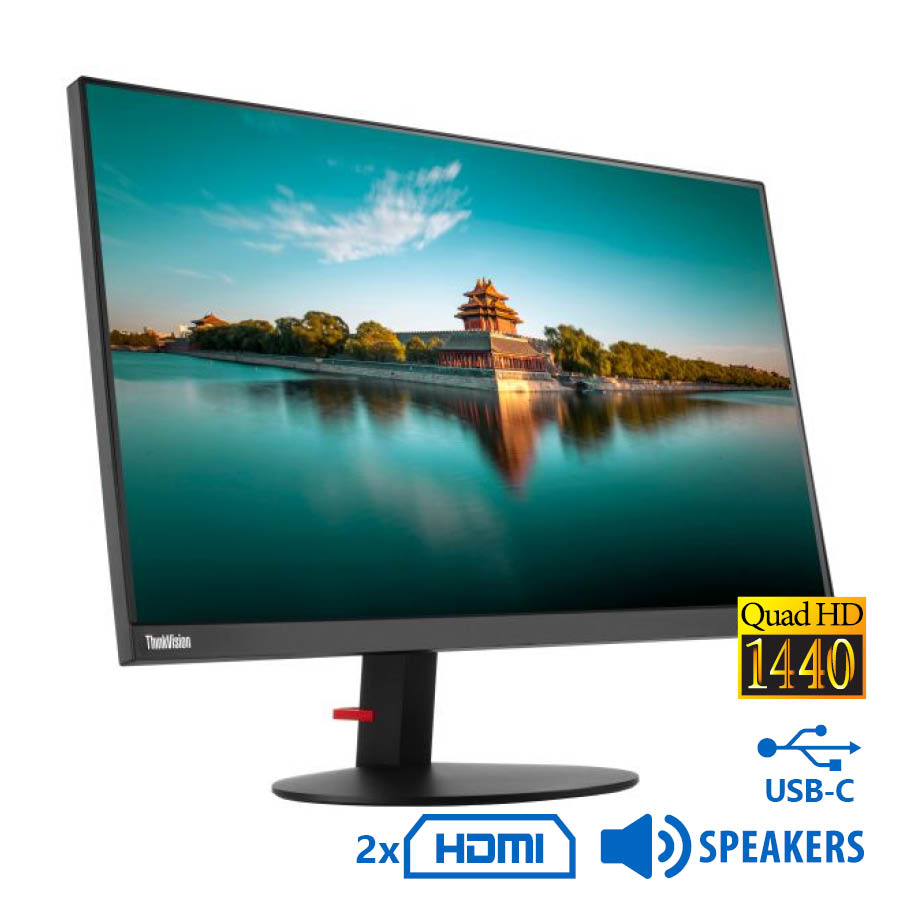 Used Monitor ThinkVision P27h-10 Q-LED/Lenovo/27``QHD/2560x1440/Wide/Black/w/Speakers/DP & 2xHDMI & Used Monitor ThinkVision P27h-10 Q-LED/Lenovo/27``QHD/2560x1440/Wide/Black/w/Speakers/DP & 2xHDMI &