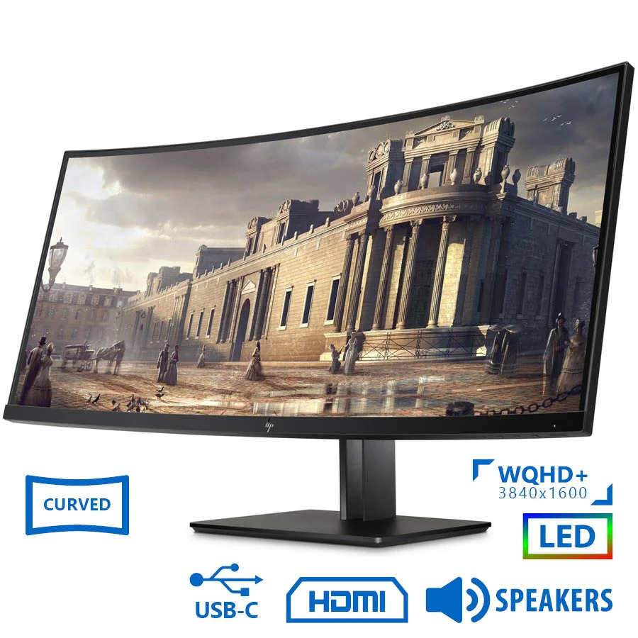 Used (A-) Monitor Z38c Curved/HP/38\\"UW-QHD/3840x1600/Black/w/Speakers/Grade A-/DP & HDMI & USB Type- Used (A-) Monitor Z38c Curved/HP/38\\"UW-QHD/3840x1600/Black/w/Speakers/Grade A-/DP & HDMI & USB Type-