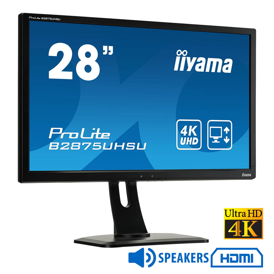 Used (A-) Display ProLite B2875UHSU/IIyama/28``UHD 4K/3840x2160/Wide/Black/w/Speakers/Grade A-/D-SUB Used (A-) Display ProLite B2875UHSU/IIyama/28``UHD 4K/3840x2160/Wide/Black/w/Speakers/Grade A-/D-SUB