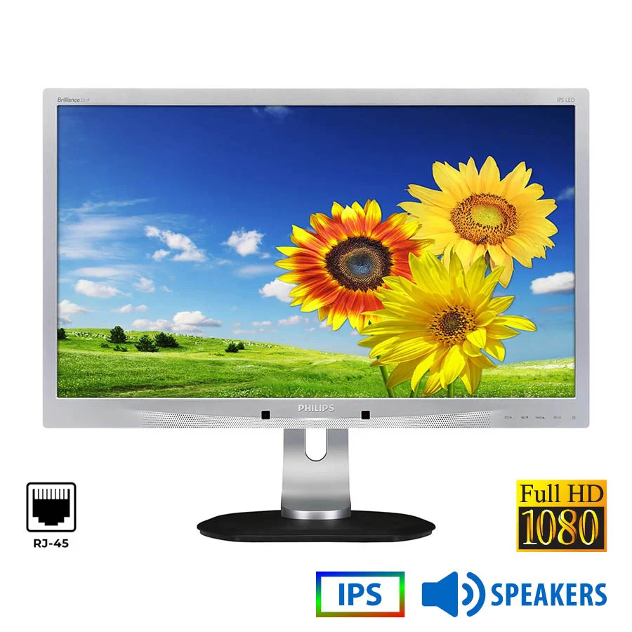 Used Monitor 231P4QUPES/00 IPS LED/Philps/23\\"FHD/1920x1080/Wide/Silver/Black/w/Speakers/D-SUB & LAN Used Monitor 231P4QUPES/00 IPS LED/Philps/23\\"FHD/1920x1080/Wide/Silver/Black/w/Speakers/D-SUB & LAN