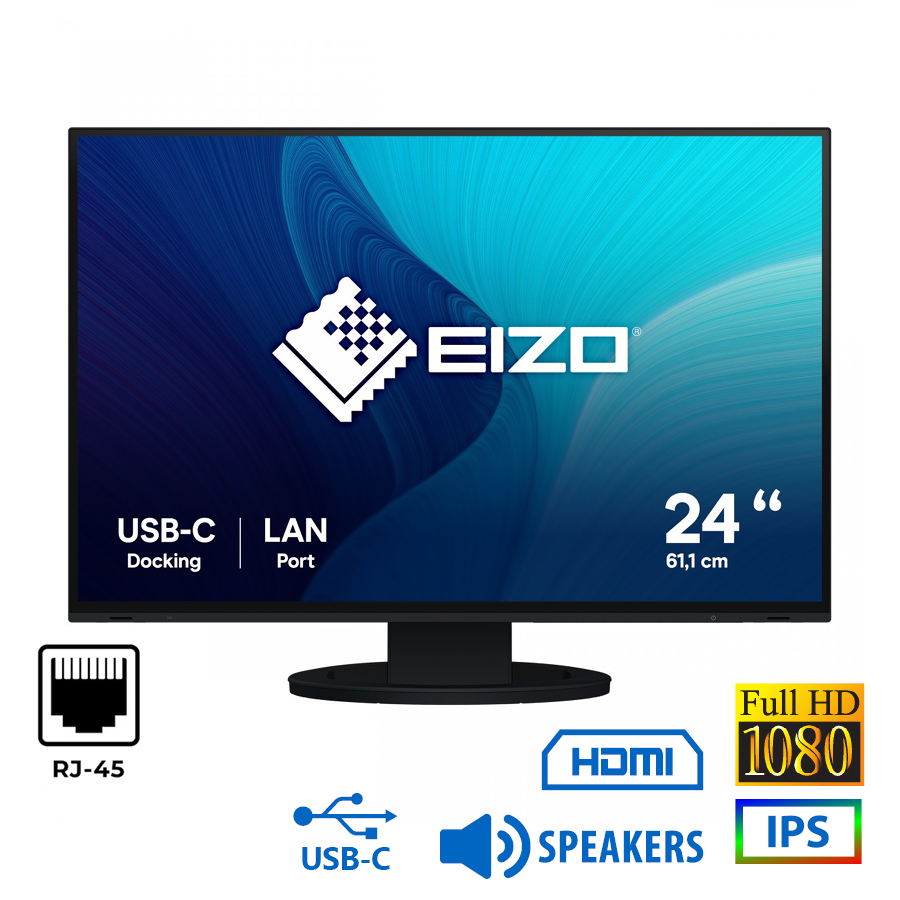 Used Monitor FlexScan EV2495 IPS LED/Eizo/24``FHD/1920x1200/Wide/Black/w/Sreakers/D-SUB & DVI-D & DP Used Monitor FlexScan EV2495 IPS LED/Eizo/24``FHD/1920x1200/Wide/Black/w/Sreakers/D-SUB & DVI-D & DP