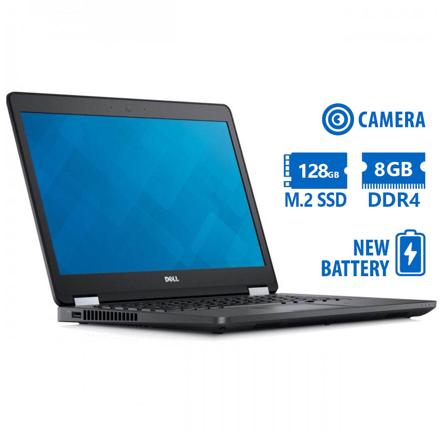 Dell (A-) Latitude E5470 i5-6300U/14``/8GB DDR4/128GB M.2 SSD/No ODD/Camera/New Battery/8P Grade A- Dell (A-) Latitude E5470 i5-6300U/14``/8GB DDR4/128GB M.2 SSD/No ODD/Camera/New Battery/8P Grade A-