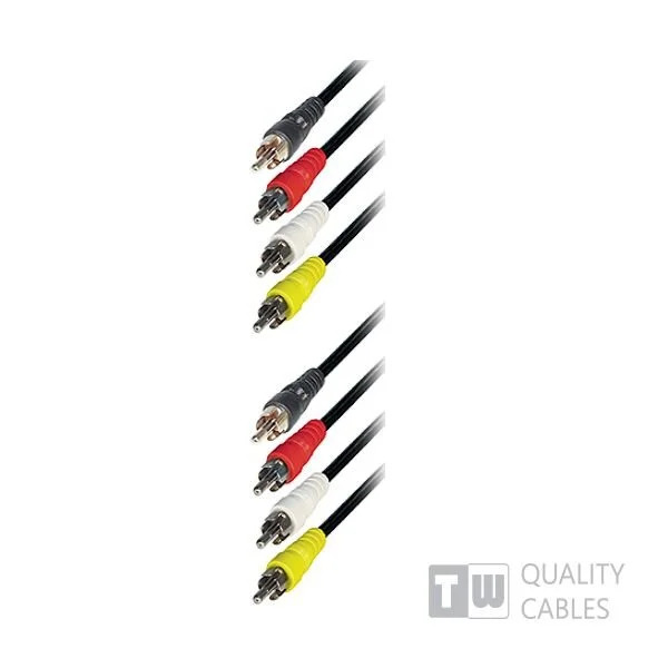 1.5M Nickel Rca Plug To 4RCA Plug 1.5M Nickel Rca Plug To 4RCA Plug