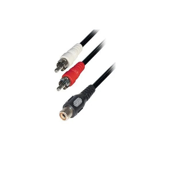 1.5M M/F 2RCA Plug To 1RCA Jack Nickel 1.5M M/F 2RCA Plug To 1RCA Jack Nickel