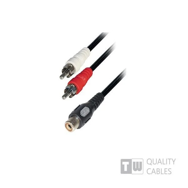 3M M/F 2RCA Plug to 1RCA Jack Nickel 3M M/F 2RCA Plug to 1RCA Jack Nickel