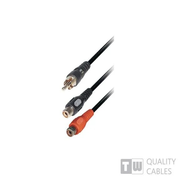 5M F/M 2RCA Jack to 1RCA Plug Nickel 5M F/M 2RCA Jack to 1RCA Plug Nickel