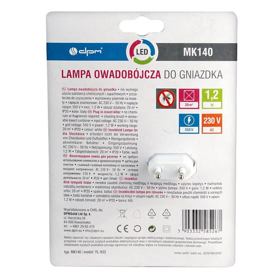 ΜΚ140 1,2W 4LED Ηλεκτρική Εντομοπαγίδα κουνουπιών ΜΚ140 1,2W 4LED Ηλεκτρική Εντομοπαγίδα κουνουπιών