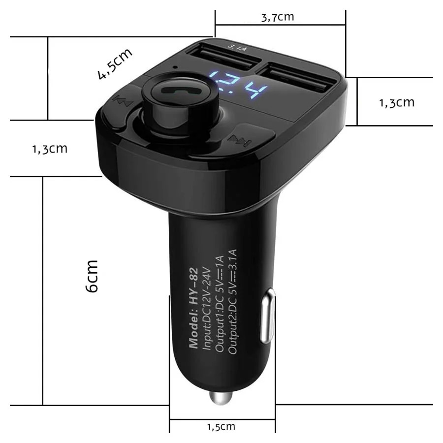 Car MP3 Player Fm Transmitter w/Dual USB Charger 3.1A Car MP3 Player Fm Transmitter w/Dual USB Charger 3.1A