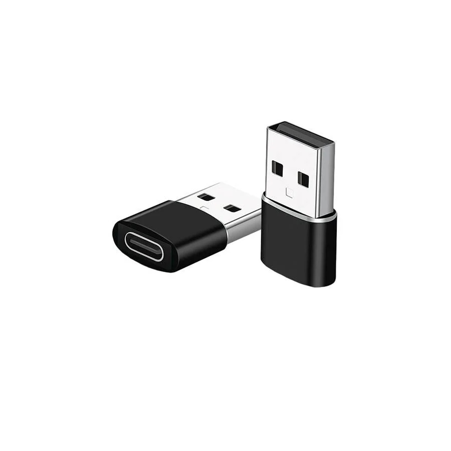 Μετατροπέας TYPE C FEMALE TO USB 2.0 MALE 2.4A BLACK Μετατροπέας TYPE C FEMALE TO USB 2.0 MALE 2.4A BLACK