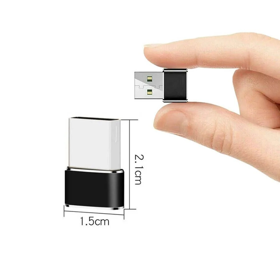 Μετατροπέας TYPE C FEMALE TO USB 2.0 MALE 2.4A BLACK Μετατροπέας TYPE C FEMALE TO USB 2.0 MALE 2.4A BLACK