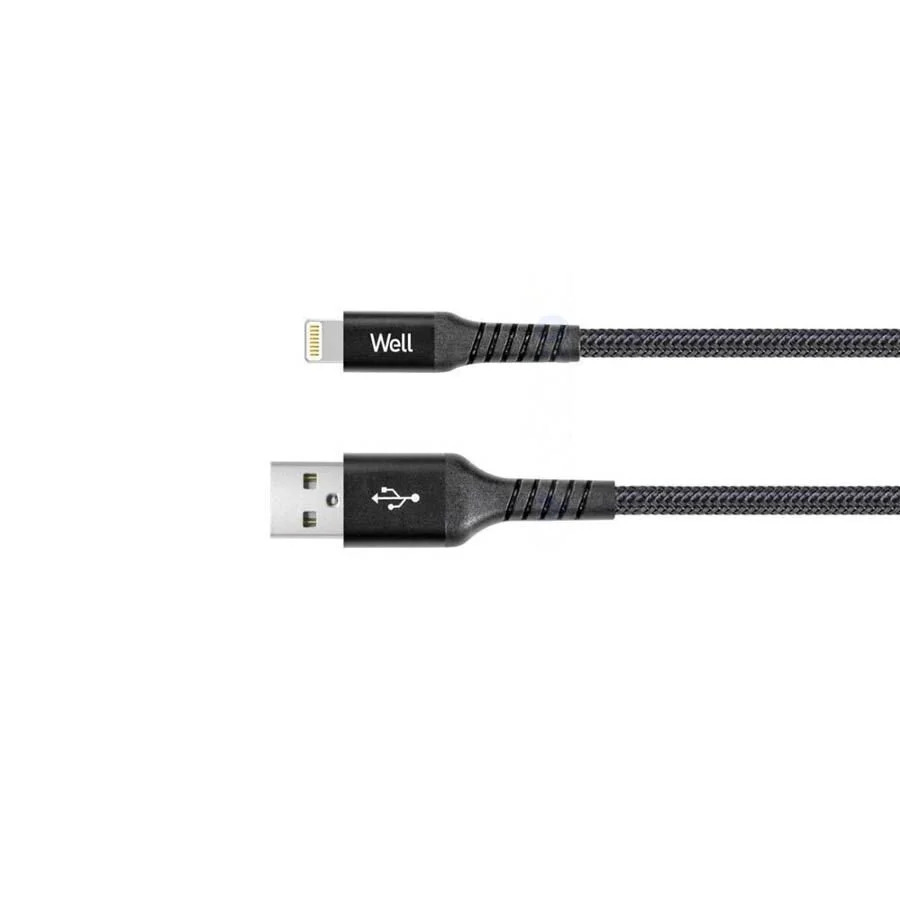 Καλώδιο USB 2.0 σε Lightning Φόρτισης - Data 1m 2.4A Μαύρο Well CABLE-USB/LIGHT-1BK05-WL Καλώδιο USB 2.0 σε Lightning Φόρτισης - Data 1m 2.4A Μαύρο Well CABLE-USB/LIGHT-1BK05-WL